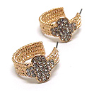 CRYSTAL FLOWER HOOP EARRING