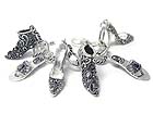 MARCASITE LOOK METAL SHOES CHARM DANGLE TOGGLE BRACELET - Wholesale Jewelry