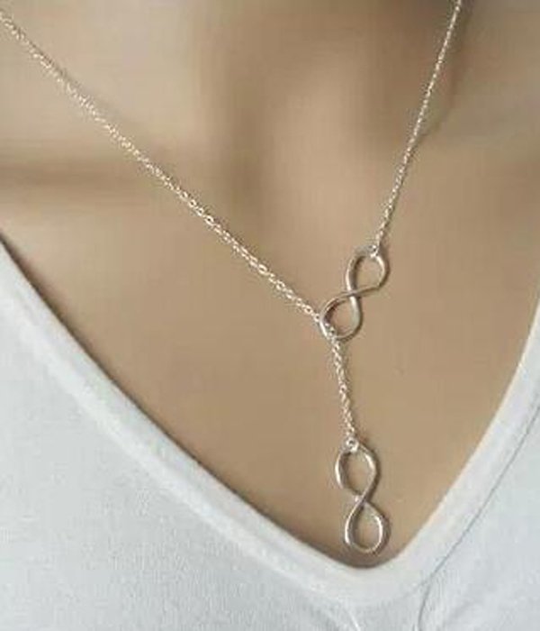 ETSY STYLE DUAL INFINITY NECKLACE