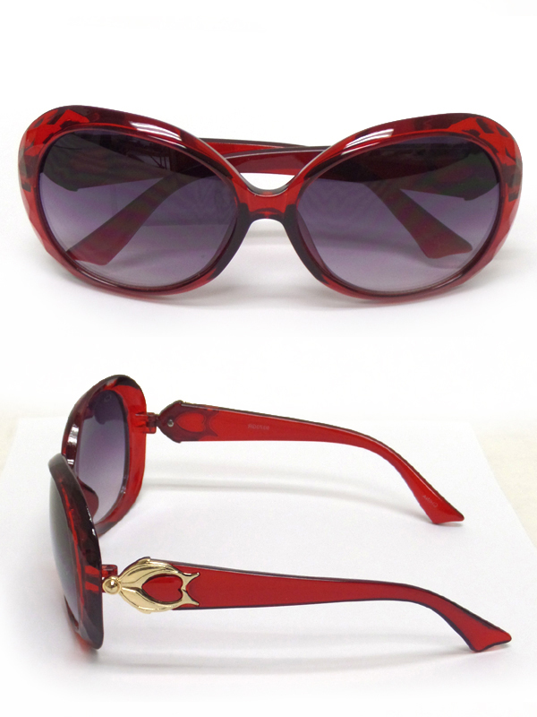 ARCHED SHAPE METAL DESIGN ACRYLIC SUNGLASSES-UV PROTECTION