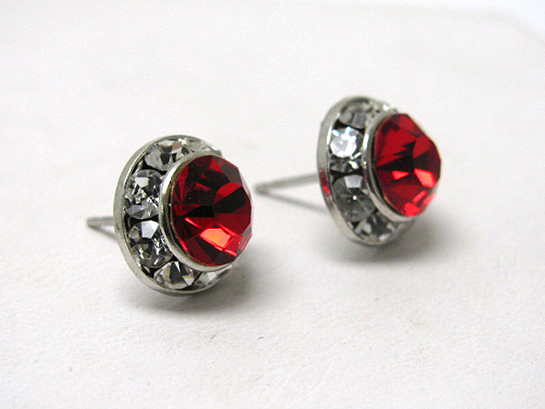 SWAROVSKI CRYSTAL DECO RONDELLE POST EARRING - MADE IN USA