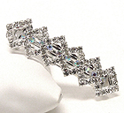 RHINESTONE AND CRYSTAL DECO SQUARE HAIR PIN