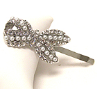 CRYSTAL AND PEARL DECO RIBBON HAIR PIN