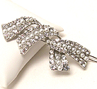 CRYSTAL AND PEARL DECO HAIR PIN