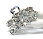 MULTI CRYSTAL AND PEARL DECO FLOWER HAIR CLAW