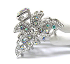 MULTI CRYSTAL AND PEARL DECO BUTTERFLY HAIR CLAW