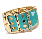 CRYSTAL AND EPOXY DECO BELT STRETCH BRACELET