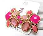 MULTI FASHION SHAPE SHELL STONE EARRING