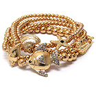 CRYSTAL MULTI SEA LIFE THEME STRETCH BRACELET - SET OF 5