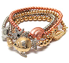 CRYSTAL MULTI SEA LIFE THEME STRETCH BRACELET - SET OF 5