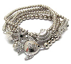 CRYSTAL MULTI SEA LIFE THEME STRETCH BRACELET - SET OF 5