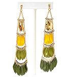 MULTI COLOR METAL ARROWHEAD DROP FOUR TIER EARRING
