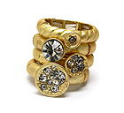 CRYSTAL DECO MULTI DISK STACKABLE STRETCH RING SET OF 4