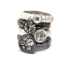 CRYSTAL DECO MULTI DISK STACKABLE STRETCH RING SET OF 4