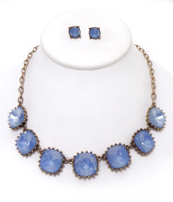 CATHERINE POPESCO INSPIRED CRYSTAL LINK NECKLACE SET