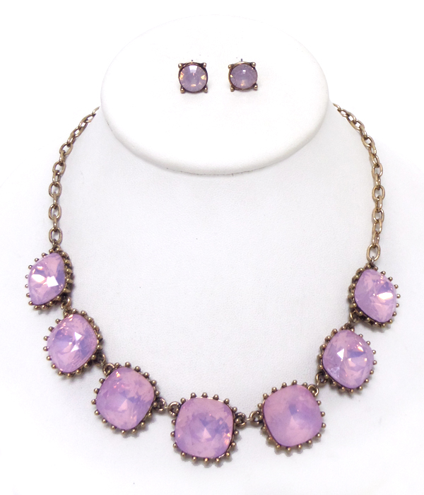 CATHERINE POPESCO INSPIRED CRYSTAL LINK NECKLACE SET
