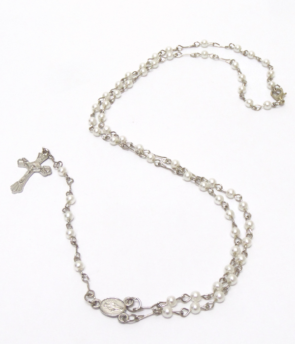 SMALL BEADS ROSARY NECKLACE