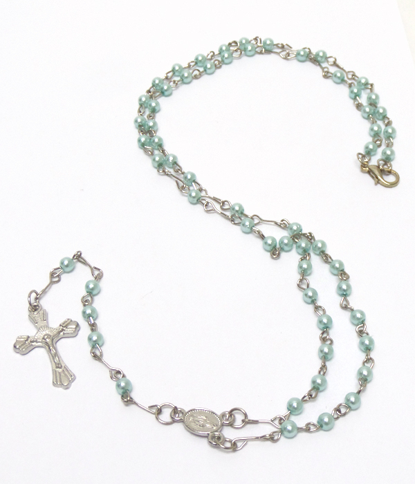 SMALL BEADS ROSARY NECKLACE 