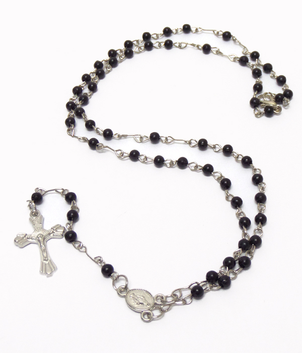 SMALL BEADS ROSARY NECKLACE 