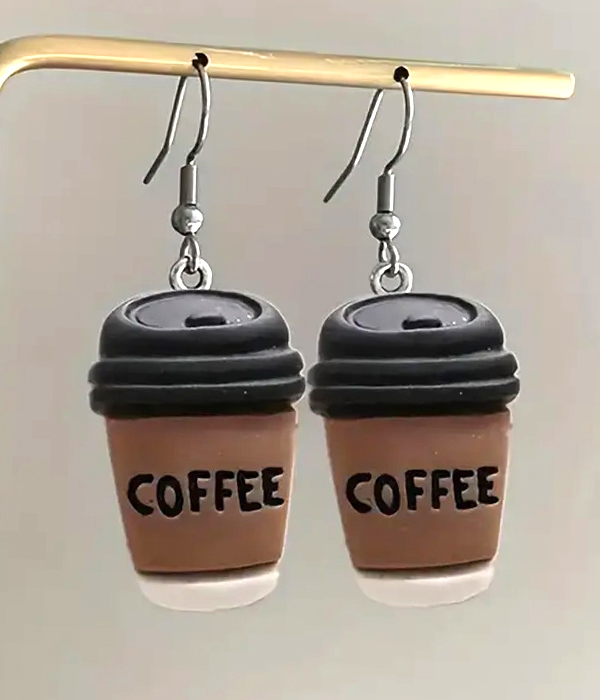 3D COFFE CUP EARRING