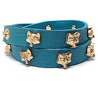 MULTI FOX DECO LEATHERETTE BAND RIHANNA STYLE WRAP BRACELET