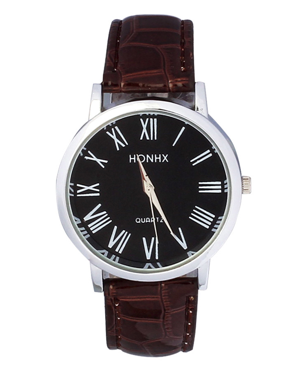 ROMAN DIAL LEATHER BAND WATCH