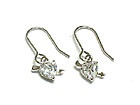 WHITE GOLD PLATING CUBIC HEART EARRING - CUPID