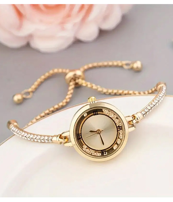 CRYSTAL FLOATING FACE PULL TIE WATCH