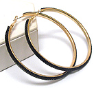 COLOR METAL NET TUBE DECO HOOP EARRING