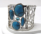 ARCHITECTURAL ACRLY STONE AND CRYSTAL METAL STRETCH BRACELET