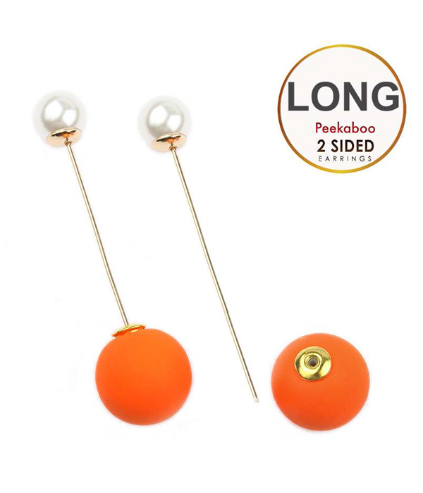 DOUBLE SIDED PEARL FRONT AND BACK LONG EARRING