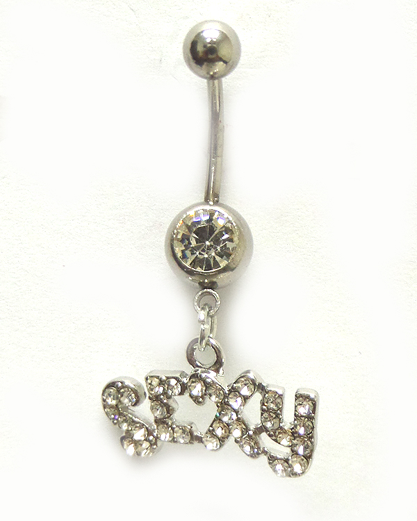 SURGICAL STEEL SEXY CRYSTAL BELLY RING  NAVEL RING