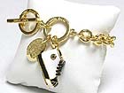 TUTTI FRUTTI METAL EPOXY TIED SHOE CHARM TOGGLE BRACELET