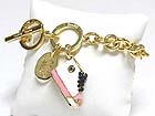 TUTTI FRUTTI METAL EPOXY TIED SHOE CHARM TOGGLE BRACELET