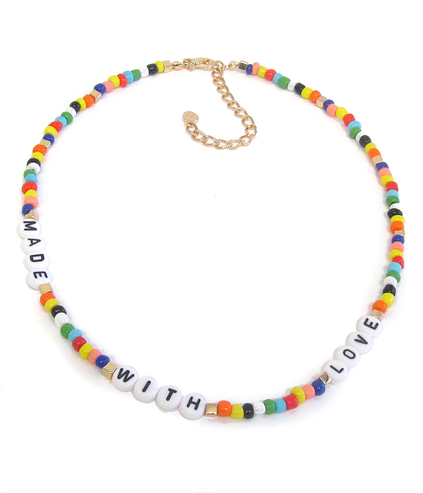 MULTI BEAD NECKLACE - MADE WITH LOVE
