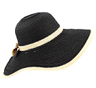 PAPER STRAW SUPER FLOPPY BRIM AND ATTACHABLE BOW ACCENT SUMMER HAT