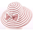 STRAW AND FABRIC MIX AND ATTACHABLE RIBBON HAT
