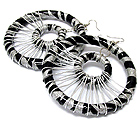ANIMAL PRINT DOUBLE HOOP AND WIRE LINK EARRING