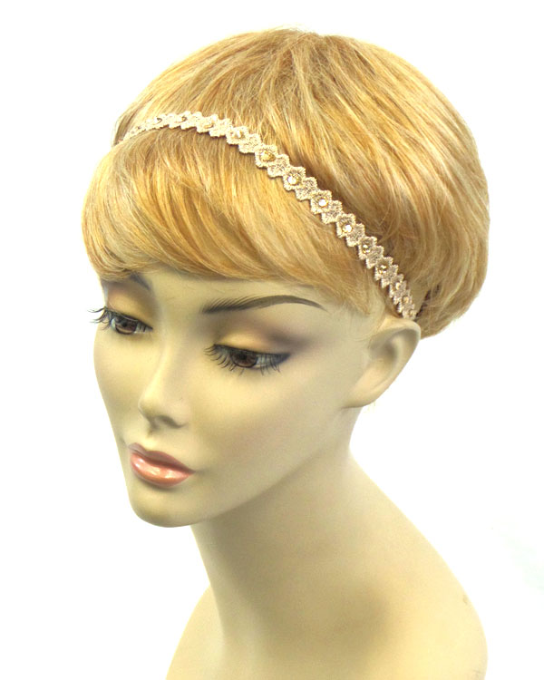 CRYSTAL ACCENT ON LACE STRETCH HEADBAND