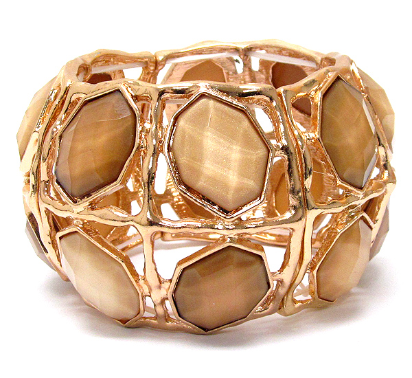 FACET ACRYLIC GLAM AND CHUNKY STRETCH BRACELET