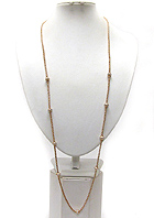 MULTI CRYSTAL BALL ACCENT LONG NECKLACE EARRING SET