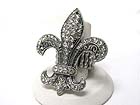 CRYSTAL DECO FLEUR DE LIS STRETCH RING