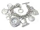 MULTI ALICE IN WONDERLAND THEME CHARM DANGLE WATCH BRACELET