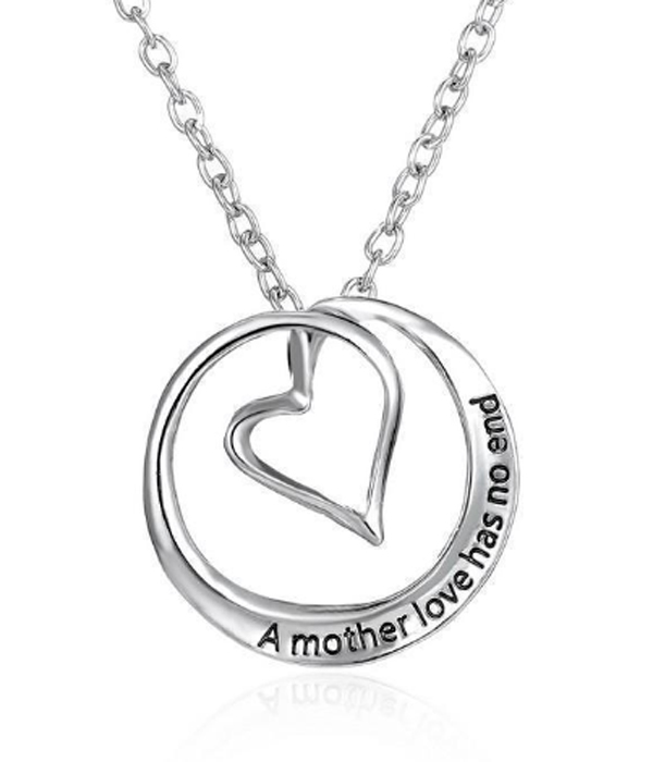 ETSY STYLE HEART NECKLACE - A MOTHER LOVE HAS NO END