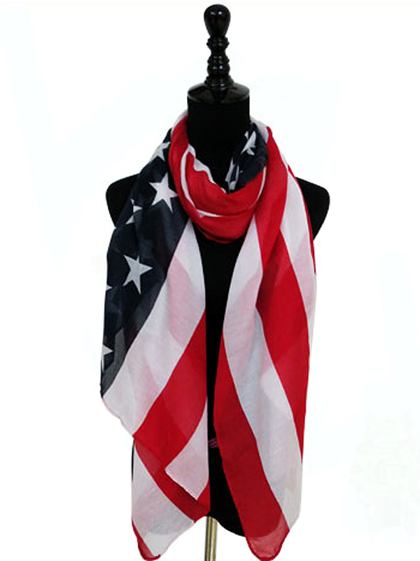 AMERICAN FLAG SCARF - 100% POLYESTER