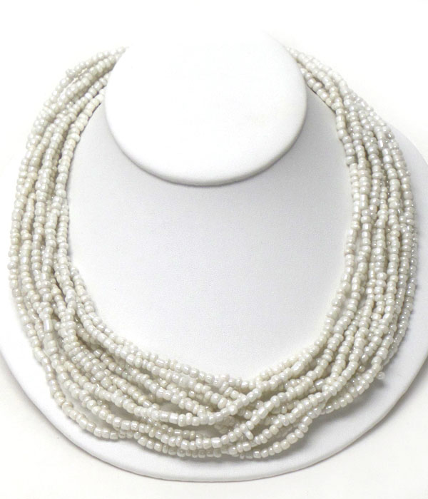 MULTI SEED BEADS CHAIN MIX NECKLACE