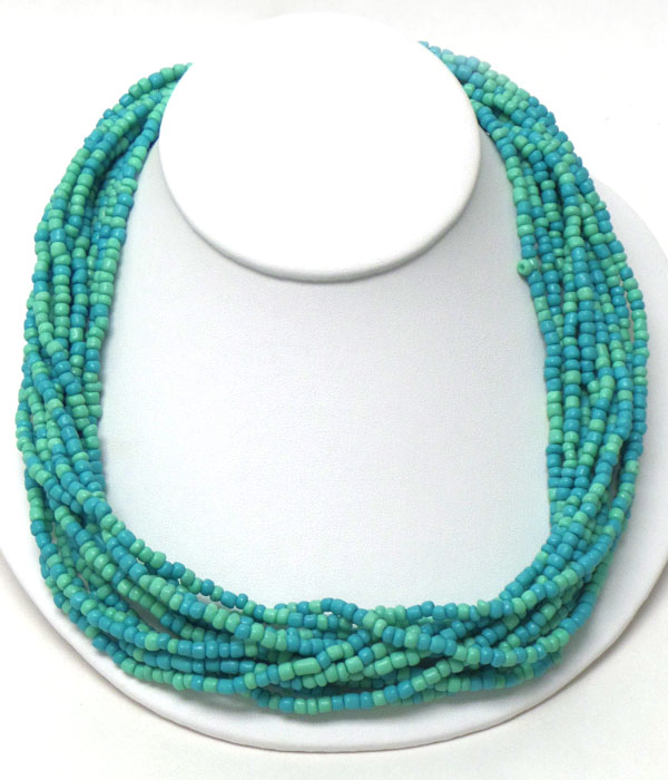 MULTI SEED BEADS CHAIN MIX NECKLACE