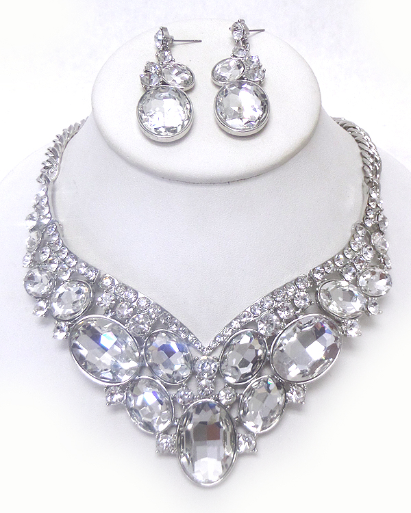 LUXURY AUSTRIAN CRYSTAL PARTY NECKLACE SET 