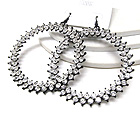 MULTI CRYSTAL EXTRA LARGE ROUND METAL DROP EARRING