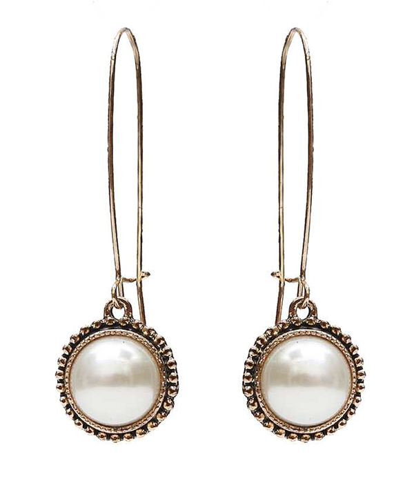 ANTIQUE CASTING AND PEARL DROP EARRING